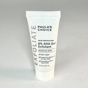Paula's Choice Skin Perfecting 8% AHA Gel Exfoliant Glycolic Travel .5 fl oz New
